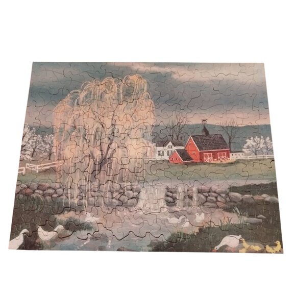 Vintage Guild 304-Piece Spring Willow Complete Jigsaw Puzzle Farm Scene - Picture 1 of 2